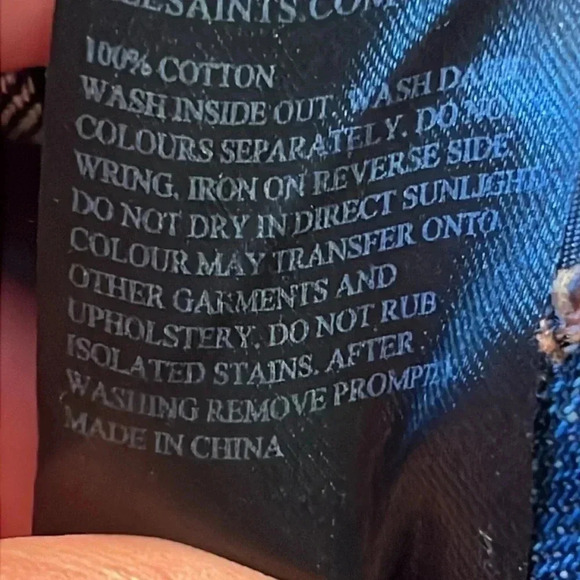 Women’s All Saints pistol fit 30x28 jeans button fly Denim streetwear Y2K casual - Picture 9 of 9